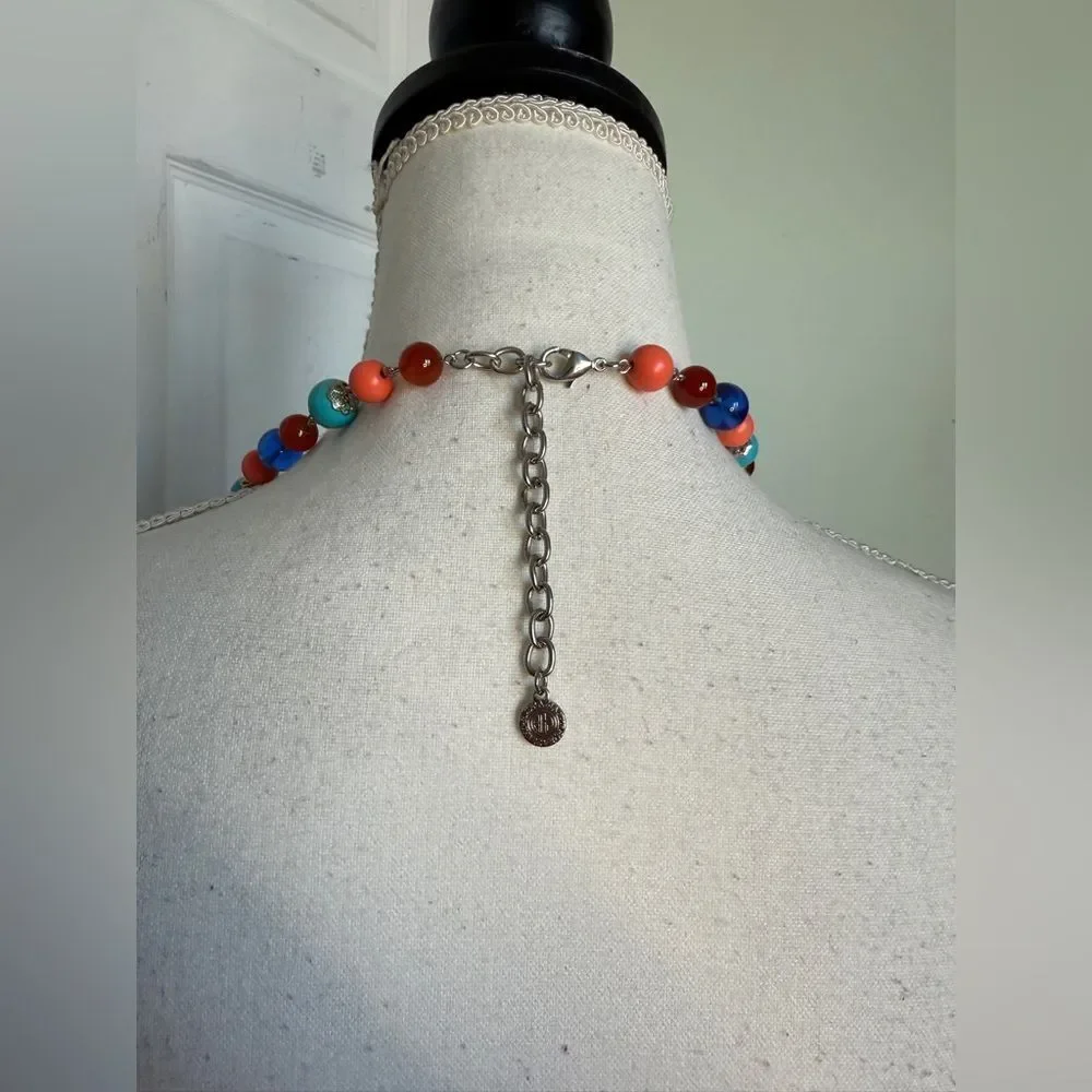 RJ Graziano Long Looped Colorful Glass Bead Necklace